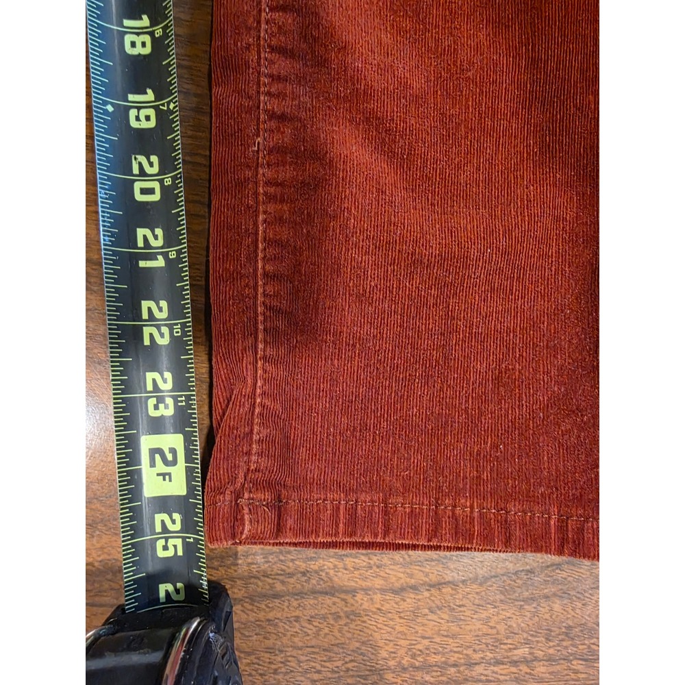 St. John's Bay Rust Orange Corduroy Pants Straight Leg 10 Petite 10P Fall Boho - Picture 10 of 10
